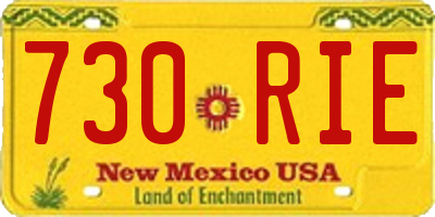 NM license plate 730RIE