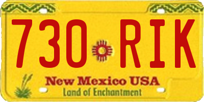 NM license plate 730RIK