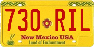 NM license plate 730RIL