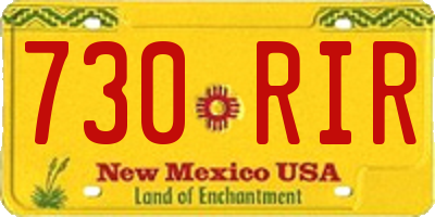 NM license plate 730RIR