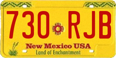 NM license plate 730RJB