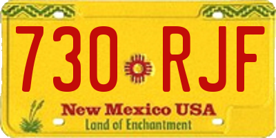 NM license plate 730RJF