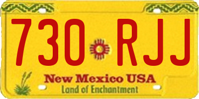 NM license plate 730RJJ