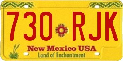 NM license plate 730RJK