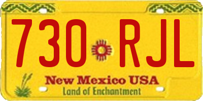 NM license plate 730RJL