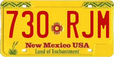 NM license plate 730RJM