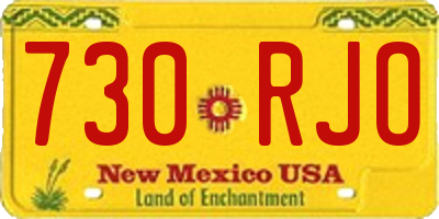 NM license plate 730RJO