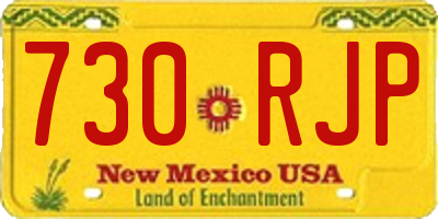 NM license plate 730RJP