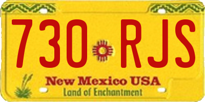 NM license plate 730RJS