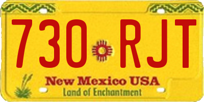 NM license plate 730RJT