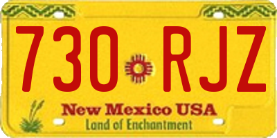NM license plate 730RJZ