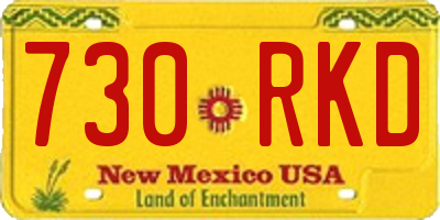 NM license plate 730RKD