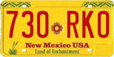 NM license plate 730RKO