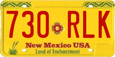 NM license plate 730RLK
