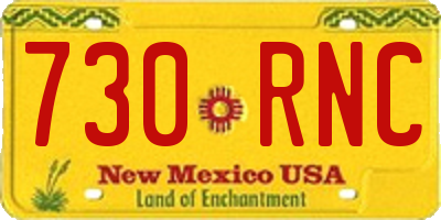 NM license plate 730RNC