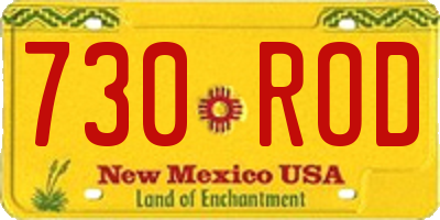 NM license plate 730ROD