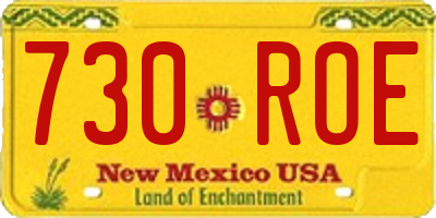 NM license plate 730ROE