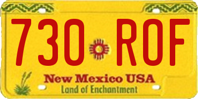NM license plate 730ROF