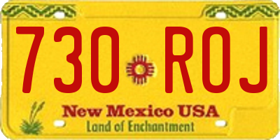 NM license plate 730ROJ