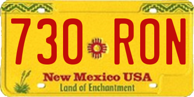 NM license plate 730RON