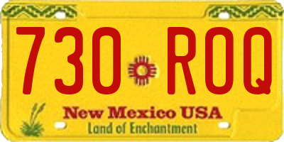 NM license plate 730ROQ