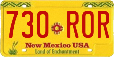 NM license plate 730ROR