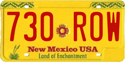 NM license plate 730ROW