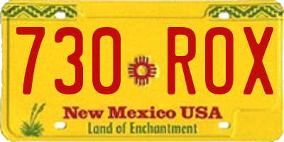 NM license plate 730ROX