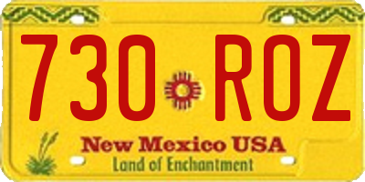 NM license plate 730ROZ