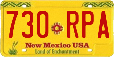 NM license plate 730RPA