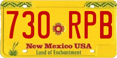 NM license plate 730RPB