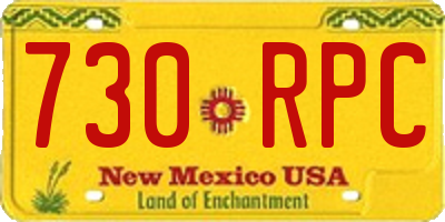 NM license plate 730RPC