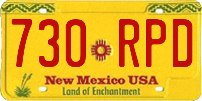 NM license plate 730RPD