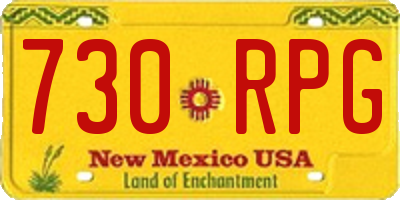 NM license plate 730RPG