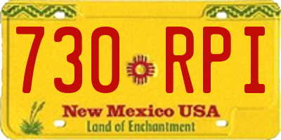 NM license plate 730RPI