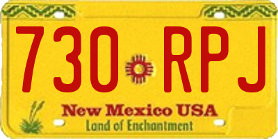 NM license plate 730RPJ