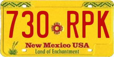 NM license plate 730RPK
