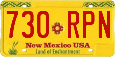 NM license plate 730RPN