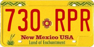 NM license plate 730RPR