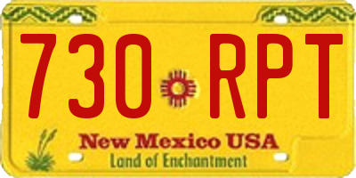 NM license plate 730RPT