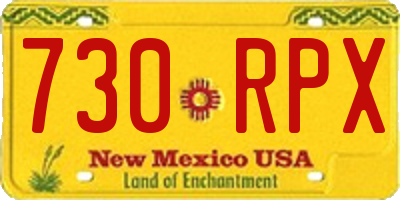 NM license plate 730RPX