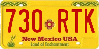 NM license plate 730RTK