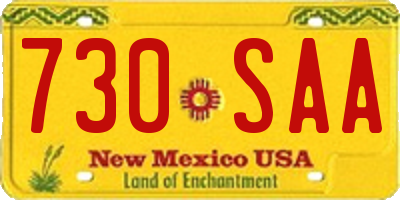 NM license plate 730SAA