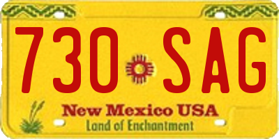 NM license plate 730SAG