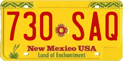 NM license plate 730SAQ