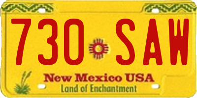 NM license plate 730SAW