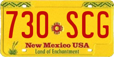 NM license plate 730SCG
