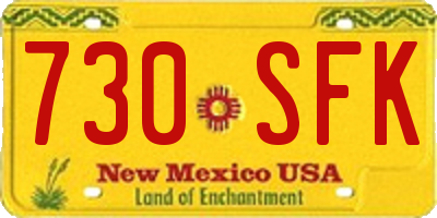 NM license plate 730SFK