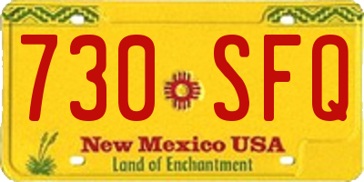 NM license plate 730SFQ