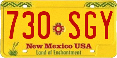 NM license plate 730SGY